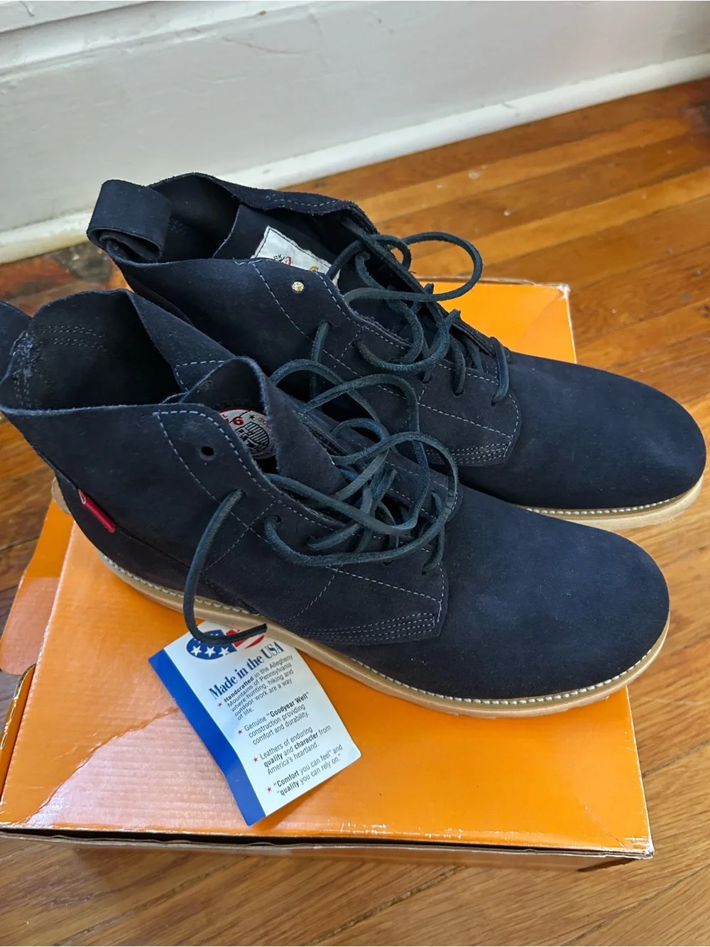 Blue almost Black Suede Chukka Boots for Men